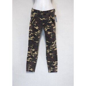 KUT From The Kloth Green & Brown Camo Print Denim Mia Skinny Jeans, US Size 0